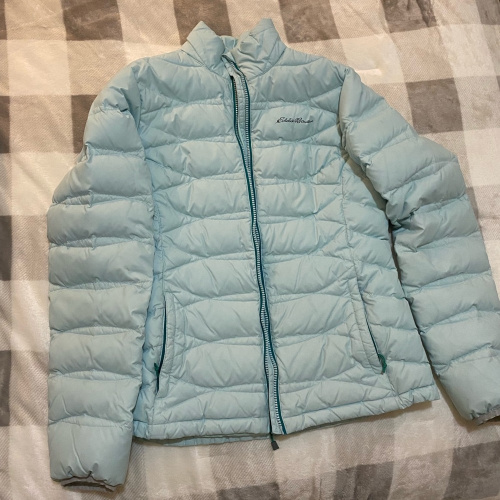 Eddie Bauer Light Blue Down Jacket - image 1